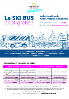 Horaires du Ski Bus skieurs - Alberville > Crest-Voland / Cohennoz - Hiver 2022/2023