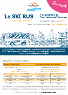 Horaires du Ski Bus skieurs - Doussard > Crest-Voland / Cohennoz - Hiver 2023/2024