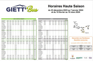 Horaires du Ski Bus - La Giettaz - Hiver 2023/2024