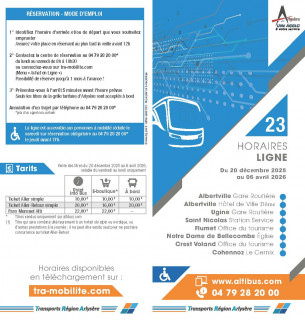 Horaires Liaison BUS Albertville - Stations du VDA