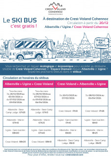 Horaires du Ski Bus skieurs - Alberville > Crest-Voland / Cohennoz - Hiver 2025/2026