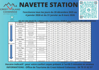 Horaires du Ski Bus - Crest-Voland / Cohennoz - Hiver 2025/2026