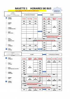Horaires Ski Bus - Flumet / St Nicolas la Chapelle